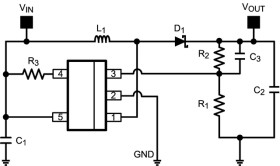 SIMPLE SWITCHER 2.7V to 5.5V, 24Vout, 2.1A Boost Converter in SOT-23