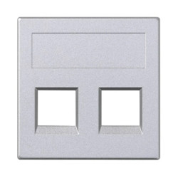 Simon Connect Płytka S500, 2x RJ bez osłon NEXANS aluminium 50018189-033