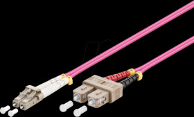 95945 Duplex fiber optic cable, LC-UPC male >SC-UPC male, OM4, 3.0