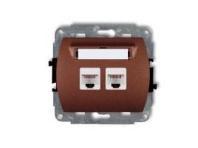 TREND Gniazdo komputerowe podwójne 2xRJ45 kat.6 ekranowane 8-stykowy brązowy metalik 9GK-6 KARLIK