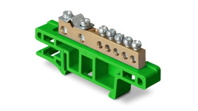 Listwa Zaciskowa Na Szynę 7-Torowa Zielona Th35 Lz-7/Ż 0920-01
