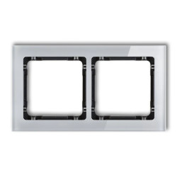 DECO Ramka podwójna - efekt szkła (ramka: szara spód: czarny) szary 15-12-DRS-2