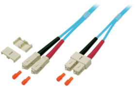 Duplex-jumper, SC to SC, 0.5 m, OM3, multimode 50/125 µm, O7413.0,5