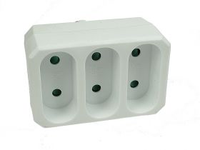 Rozgałęźnik sieciowy 3 gniazda płaskie