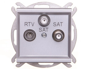 SONATA Gniazdo antenowe RTV-SAT-SAT srebro mat GPA-R2S/m/38