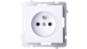 Sonata Gniazdo Pojedyncze Z/U Z Przesłonami Białe Gp-1Rzp/M/00