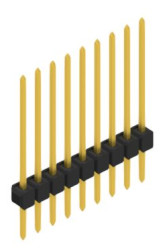 Pin header, 9 pole, pitch 2.54 mm, straight, black, 10046812