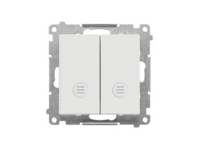 SIMON 55 Wyłącznik schodowy podwójny z podświetleniem bez piktogramu szybkozłącza jasnoszary mat TW6/2L2.01/X/114 KONTAKT SIMON
