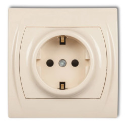 LOGO Gniazdo pojedyncze z/u SCHUKO beżowy 1LGP-1sp