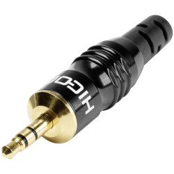 Hicon HI-J35S02 Audio Jack Plug 3.5mm Stereo Gold-Plated Pin Black