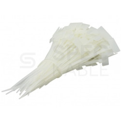 Opaski zaciskowe identyfikacyjne 2,5x110mm z tabliczką opisową 21x10mm białe 100szt. DANTOM