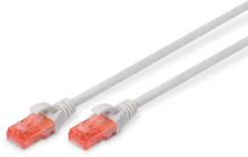 Patch cable, RJ45 plug, straight to RJ45 plug, straight, Cat 6, U/UTP, LSZH, 0.25 m, gray, DK-1617-0025