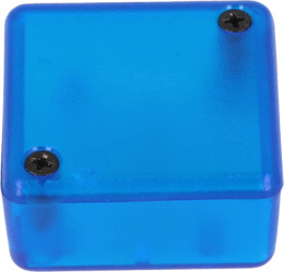 ABS enclosure, (L x W x H) 40 x 40 x 20 mm, blue/transparent, IP54, 1551PTBU