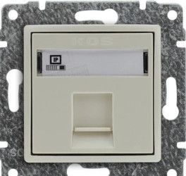 VENA Gniazdo komputerowe pojedyncze RJ45 kat.5e nieekranowane krem 510365