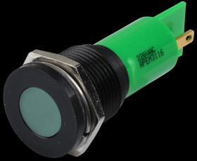 Q16F1BXXG220E Indicator LED, 220 V AC, 16 mm, FASTON, green/BlC