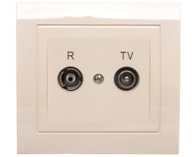 KIER Gniazdo antenowe RTV przelotowe 14dB beżowe GPA-14WP/01