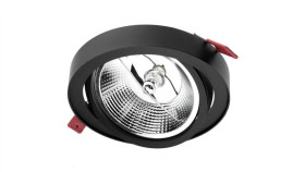 Oprawa Podtynkowa Ruchoma Gu10 Ar111 14Cm Okrągła Czarna Carpi Lumiled