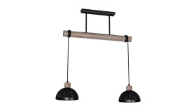 Lampa Wisząca Erik Sawn Black/Patinated Wood 2Xe27 Mlp7639 Milagro
