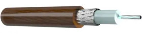 Coax RF cable, 50 Ω (50R), brown/transparent, Staku solid wire, silver-plated