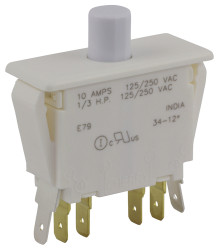Mikroprzełącznik drzwi, Przycisk, DPDT, 10 A przy 250 V AC, Wypustka