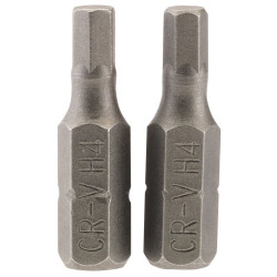 Draper 63982 4mm 1/4&quot; Hex Hexagonal Insert Bit 25mm Long x 2