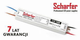 Zasilacz led hermetyczny 12V 18W Scharfer 7Y