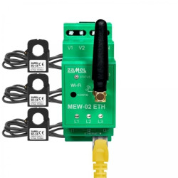 Monitor energii elektrycznej ETHERNET + Wi-Fi 3F+N Supla MEW-02 ETH/SC-16 +3 przekładniki SC-16 100 A SPL10000049