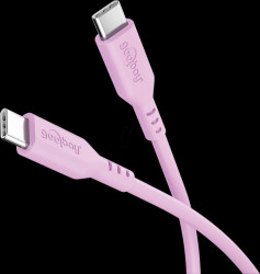 77746 Sync &amp; charging cable, USB-C > USB-C, silicon, 1.5 m, pink