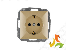 PERŁA Gniazdo z uziemieniem schuko złoto PT-17P ABEX