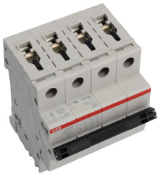 Wyłącznik nadprądowy MCB, Typ B, 4-biegunowy, 63A, 400V, na szynę DIN, ABB S204M-B63, S200M