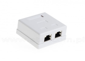 Ekranowana puszka natynkowa, kat. 6a, 2x RJ-45