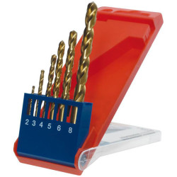 kwb 427040 HSS Metal Twist Drill Bit set 6-piece titanium nitride-coated