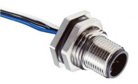 Złącze wielostykowe przemysłowe 5-pinowe M12, panelowe Wtyczka RS PRO