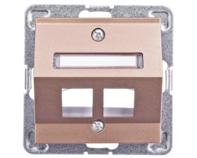 IMPRESJA Obudowa gniazda komputerowego podwójnego skośna złoty metalik GPK-2YS/p/28