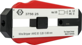 Precision wire stripper for PVC wires, PTFE wires, AWG 30, cable Ø 0.25 mm, L 97 mm, 24 g, T3756 25
