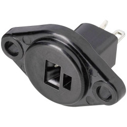 BKL 0205012 Audio Jack Sleeve Socket 2 Pins Black Isolated 1 piece