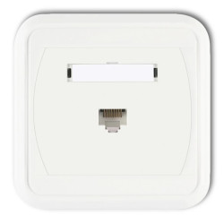 LIZA Gniazdo komputerowe pojedyncze 1xRJ45, kat. 5e, ekranowane, 8-stykowe biały GLK-1e