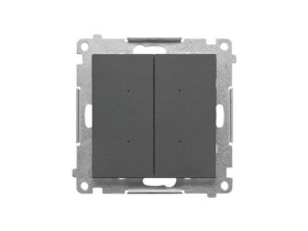 SIMON 55 Elektroniczny łącznik podwójny z funkcją przycisku lub łącznika czasowego 2x10 A 230 V grafitowy mat TEW2.01/116 KONTAK