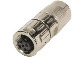 Złącze M12 zaciskane 4 polowe żeńskie proste ekranowane 21038812405