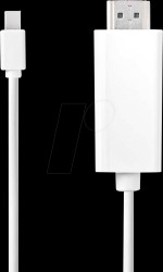 CCGL37600WT20 Mini DP 1.2 connector to DP connector, 2.0 m, white