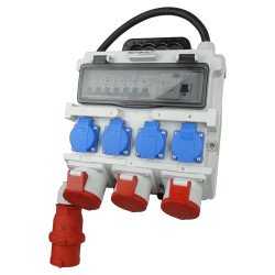 Rozdzielnica budowlana TR-S/FI 32A 2x16A 4x230V SKH Schuko Doktorvolt DV-7266-D