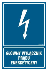 ZNAK - HG015 Główny wyłącznik energetyczny prądu 10 x 15 cm PN - Płyta 1mm