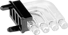 Światłowód do LED, sztywny, kątowy, dł. 15.7mm, 4-rzędowy, 4-drożny, , MENTOR