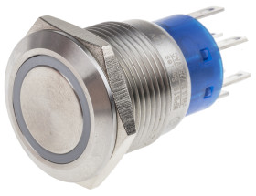 Nasadka przełącznika Chwilowy DPDT średnica wycięcia 19.2mm, montaż panelowy RS PRO