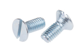 Śruby maszynowe M2.5 łeb z łbem stożkowym Stalowe długość 6.0mm skok 0.45mm