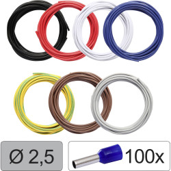 Quadrios 25CW117 Wire LiFY 2.5 mm² Black Red White Blue Yell-Grn Brown Grey Set