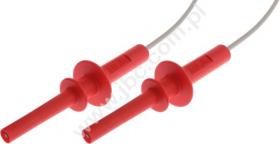5600/5600-HT-100-RT Przewód bezpieczny w.n. 5kV, dł. 1,0m, 2x wtyk 4mm, czerwony, ELECTRO-PJP, 56005600HT100RT