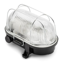 Oprawa LOFT OVAL-7063NB, E27, 100W, czarna-bakelit, klosz przeźroczysty-szkło, IP54, siatka metalowa A1230CZ