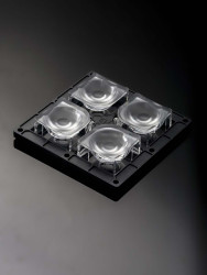 Soczewka LED szerokokątna 4-LEDowa 90 x 90 x 17.5mm, kąt widzenia 30°, Ledil, seria: HighBay