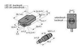 Turck Czujnik indukcyjny nie podtynkowy NI1,5-KSR13R-2AD4X2-0,2-RS4.4T/S34